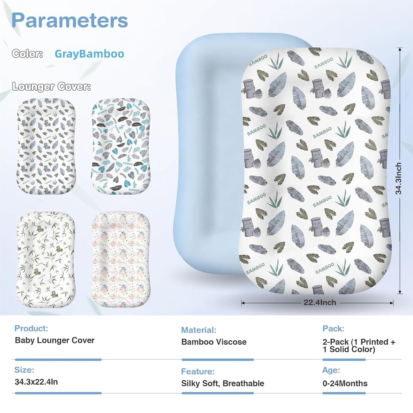 Baby Lounger Cover | GrayBamboo